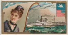 Steamship Taurus, Iron Steamboat Company, from the Ocean and River Steamers series (N83) f..., 1887. Creator: Unknown