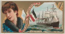 Steamship Trave, North German Lloyd Steamship Company, from the Ocean and River Steamers s..., 1887. Creator: Unknown