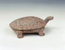 Steatite covered ink palette in the shape of a tortoise, Six Dynasties, 7th century or earlier. Creator: Unknown