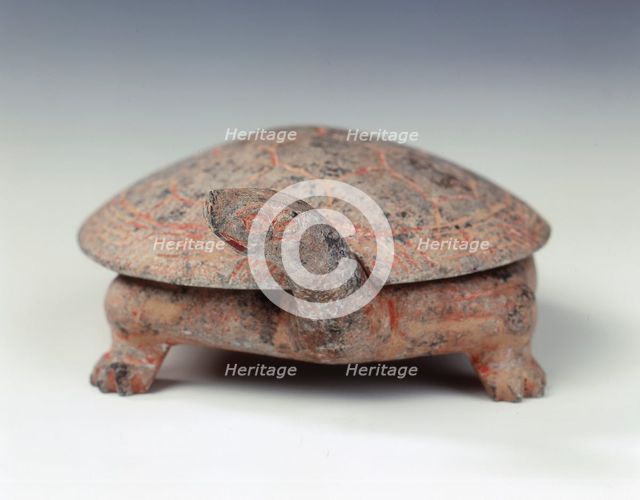 Steatite covered ink palette in the shape of a tortoise, Six Dynasties, 7th century or earlier. Artist: Unknown
