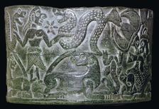 Steatite bowl with mythological scenes