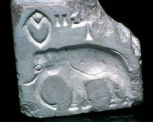 Steatite seal with Elephant, Indus Valley, Mohenjo-Daro, 2500 - 2000 BC