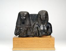 Steatite pair statue of the royal scribe and officer Huy and his wife Nay, XVIIIth Dynasty (c1540-c1