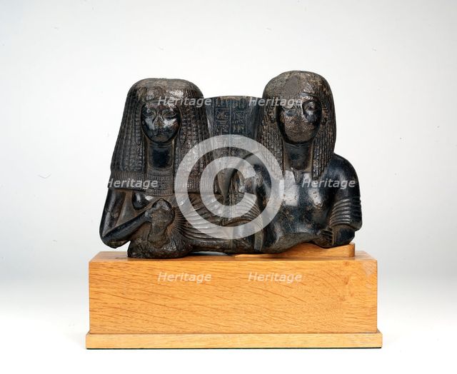 Steatite pair statue of the royal scribe and officer Huy and his wife Nay, XVIIIth Dynasty (c1540-c1 Artist: Unknown.
