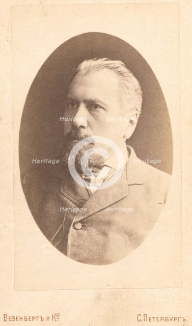 Stebnitski i, head-and-shoulders portrait, facing left, between 1880 and 1886. Creator: Unknown.