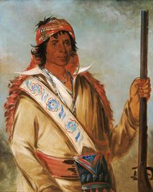 Steeh-tcha-kó-me-co, Great King (called Ben Perryman), a Chief, 1834. Creator: George Catlin