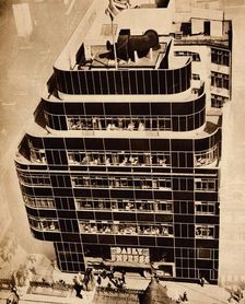Steel, concrete and glass, make modern buildings 1935