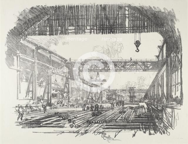 Steel Bars for Shells, 1916. Creator: Joseph Pennell.