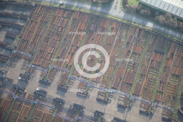 Steel depot, Scunthorpe, North Lincolnshire, 2016. Creator: Dave MacLeod.