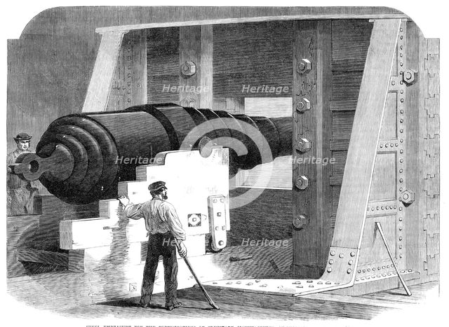Steel embrasure for the fortifications of Cronstadt, manufactured at Millwall, 1864. Creator: Unknown.
