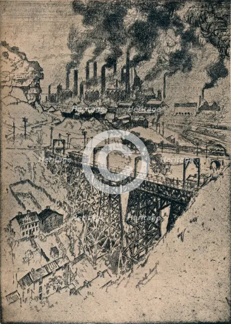 'Steel-Edgar Thomson Works', 1909. Artist: Joseph Pennell.