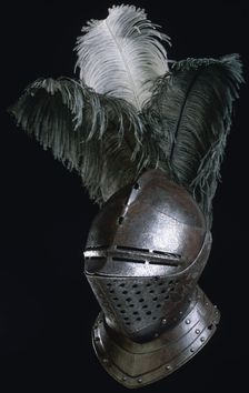 Steel helmet made in the Royal Armory at Greenwich Palace, from London, c1540. Creator: Unknown