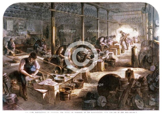 Steel manufactures of Sheffield, Yorkshire, 1866.  Creator: Mason Jackson.