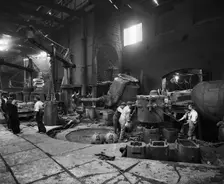 Steel production at the Cammell Laird works, Penistone, Yorkshire, 1913. Artist: H Bedford Lemere