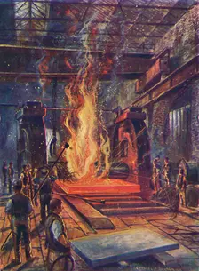 Steel Rolling c1917