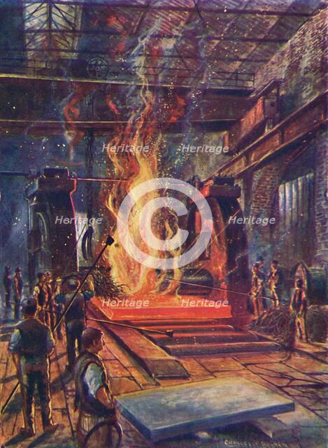 'Steel Rolling', c1917. Artist: Unknown.