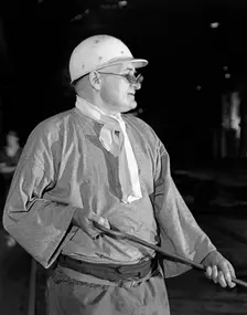 Steel worker, Park Gate steelworks, Rotherham, South Yorkshire, 1964. Creator: Michael Walters