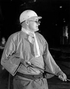 Steel worker, Park Gate steelworks, Rotherham, South Yorkshire, 1964. Creator: Michael Walters