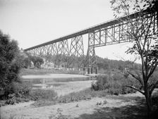 Steel viaduct over Des Moines River, Iowa, C. & N.W. Ry..., between 1900 and 1906. Creator: William H. Jackson