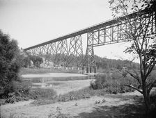 Steel viaduct over Des Moines River, Iowa, C. & N.W. Ry..., between 1900 and 1906. Creator: William H. Jackson