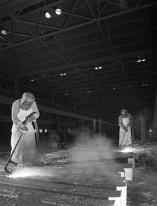 Steelworkers at Park Gate Iron and Steel Co, Rotherham, South Yorkshire, April 1964. Creator: Michael Walters