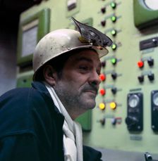 Steelworks safety representative, Newton Chambers, Sheffield, South Yorkshire, 1971. Creator: Michael Walters