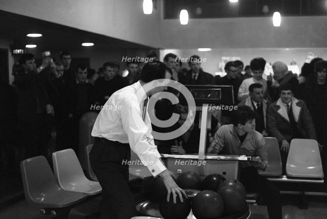 Steelworks social evening at a bowling alley, Sheffield, South Yorkshire, 1964. Creator: Michael Walters.