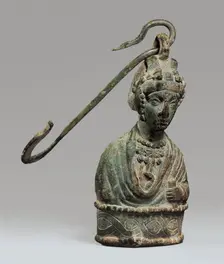 Steelyard Weight with a Bust of a Byzantine Empress and a Hook, Byzantine, 400-450. Creator: Unknown