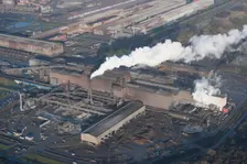 Steelmaking and Continuous Casting plants at Scunthorpe Steel Works, North Lincolnshire, 2016. Creator: Dave MacLeod