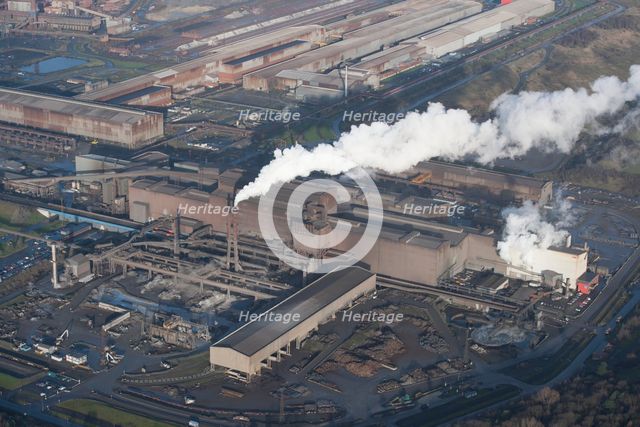 Steelmaking and Continuous Casting plants at Scunthorpe Steel Works, North Lincolnshire, 2016. Creator: Dave MacLeod.