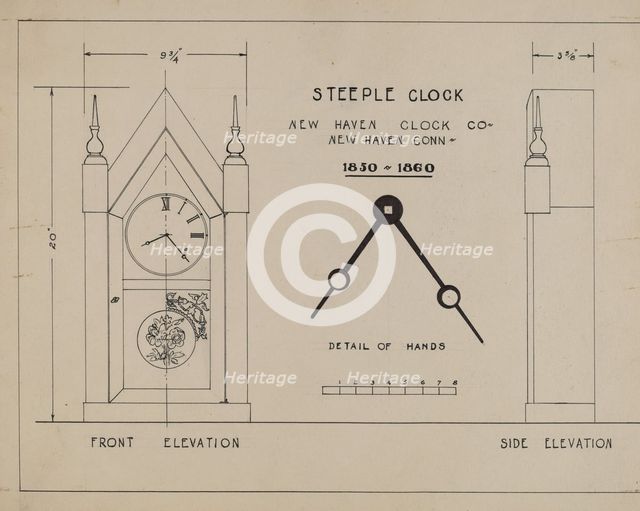 Steeple Clock, 1935/1942. Creator: Unknown.