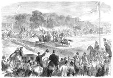 Steeplechase with gentlemen riders at Madrid, 1864. Creator: Unknown