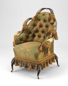 Steer Horn Armchair, 1870/80. Creator: Unknown