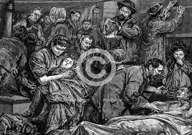 Steerage passengers on an Atlantic steamer bound for America, c1850. Artist: Unknown