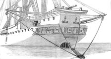 Steering spar contrivance for H.M.S. Bacchante after the squall, 1881. Creator: Unknown