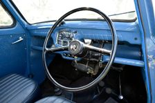 Steering wheel of a 1960 Austin A35 van. Creator: Unknown