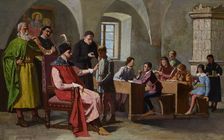 Stefan Batory among Schoolboys, after 1875. Creator: Antoni Gramatyka