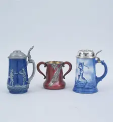 Stein beer mugs, American, c1900-1910. Creator: Unknown