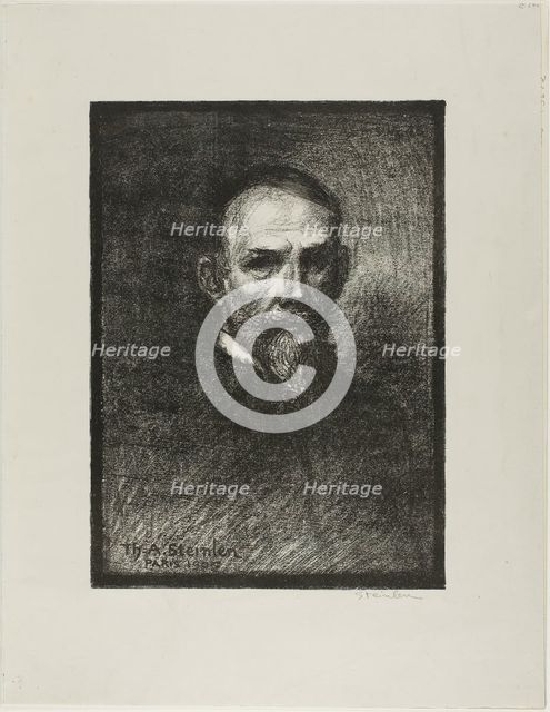 Steinlen, Frontal View, Head to the Right, 1859. Creator: Theophile Alexandre Steinlen.