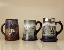 Steins and Loving Mugs, c1899-1910. Creators: Walter Scott-Lenox, Unknown