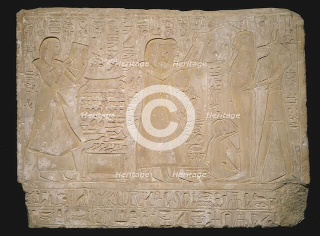 Stela (Commemorative Stone) Depicting the Funeral of Ramose, Egypt, New Kingdom, Dynasty 19... Creator: Unknown.
