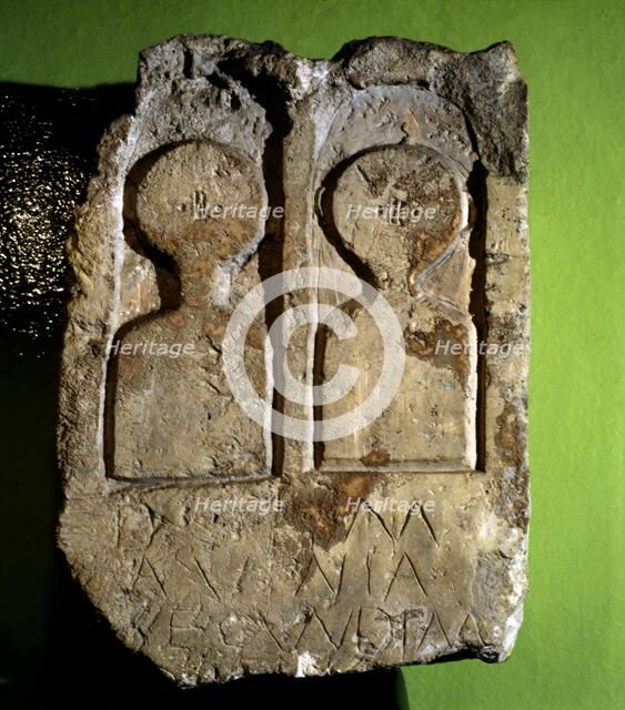 Stela carved in an ashlar made in limestone, from the Oppidum of Pamplona.