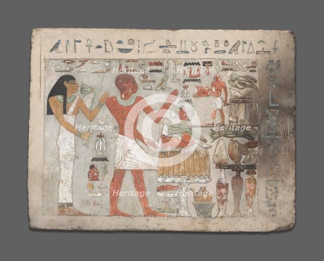 Stela of Amenemhat and Hemet, Egypt, Middle Kingdom, early Dynasty 12 (about 1956-1877 BCE). Creator: Unknown.