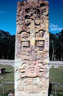 Stele B from Copan, Honduras, Pre-Columbian, Maya, c300-630