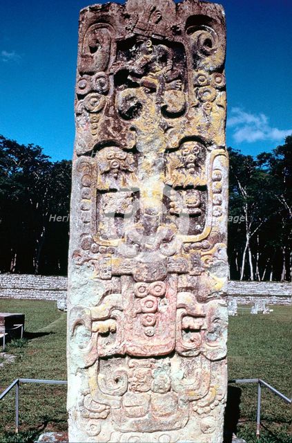 Stele B from Copan, Honduras, Pre-Columbian, Maya, c300-630. Artist: Unknown