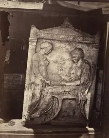 Stele from the Kerameikos Cemetery, Athens, early 1880s. Creator: William James Stillman