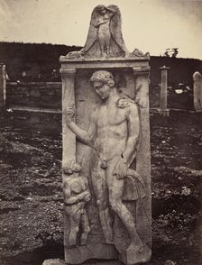Stele from the Kerameikos Cemetery, Athens, early 1880s. Creator: William James Stillman