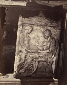 Stele from the Kerameikos Cemetery, Athens, early 1880s. Creator: William James Stillman