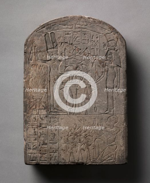 Stele of Neferrenpet, 1400-1296 BC. Creator: Unknown.