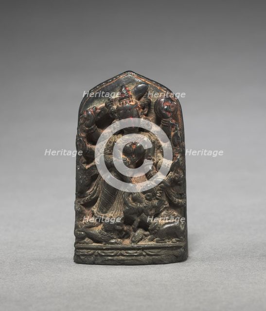 Stele with Durga Figure, 1100s-1200s. Creator: Unknown.